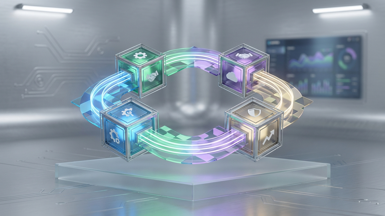 5-phase Elasticsearch consulting lifecycle: Discovery (1-2 weeks), Architecture (2-4 weeks), Implementation (4-12 weeks), Production Hardening (1-2 weeks), and Operate & Optimize (ongoing). Phases connected by horizontal timeline with distinct icons for each phase.