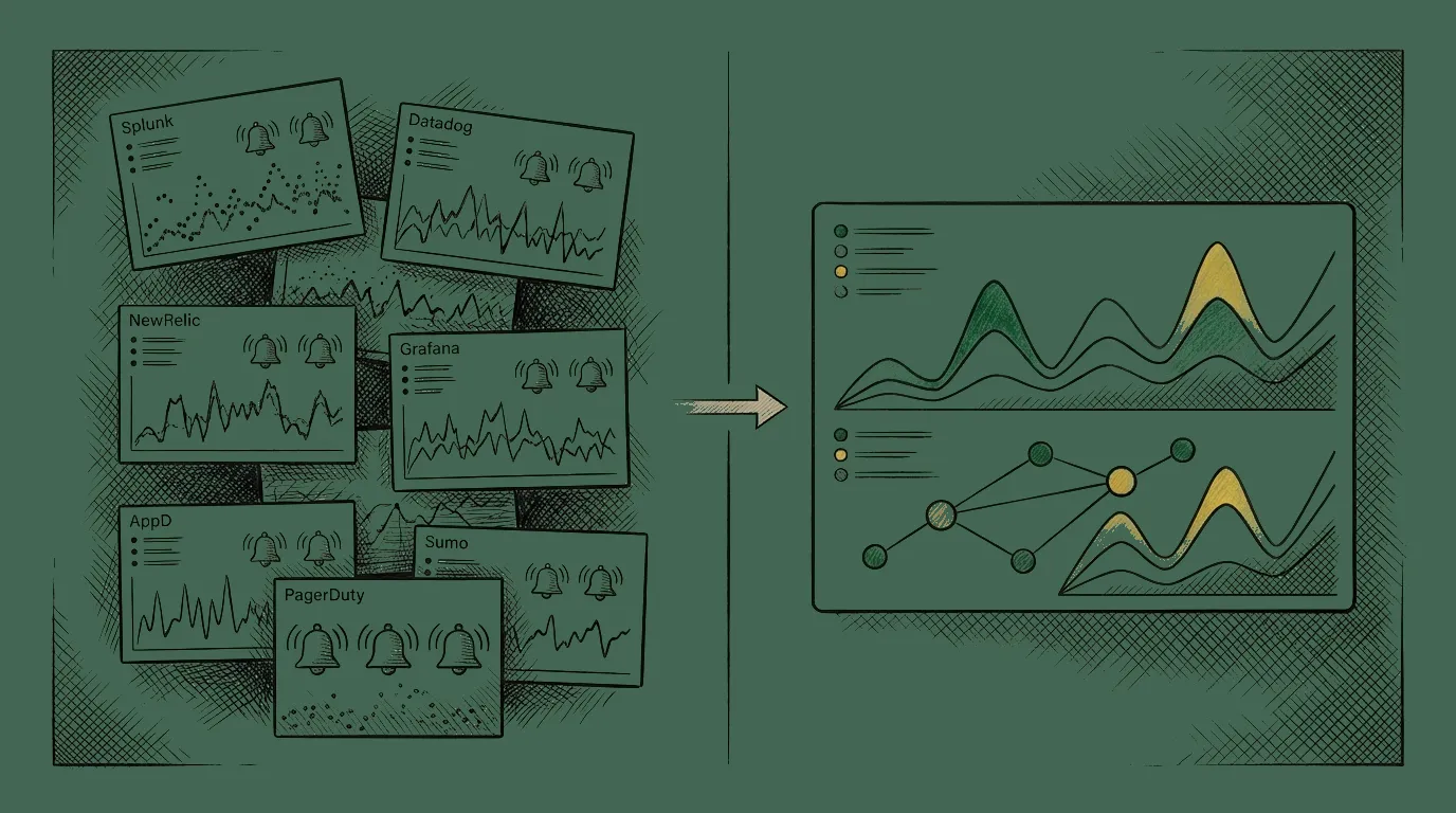 Unified observability dashboard consolidating fragmented monitoring tools into a single Elasticsearch platform